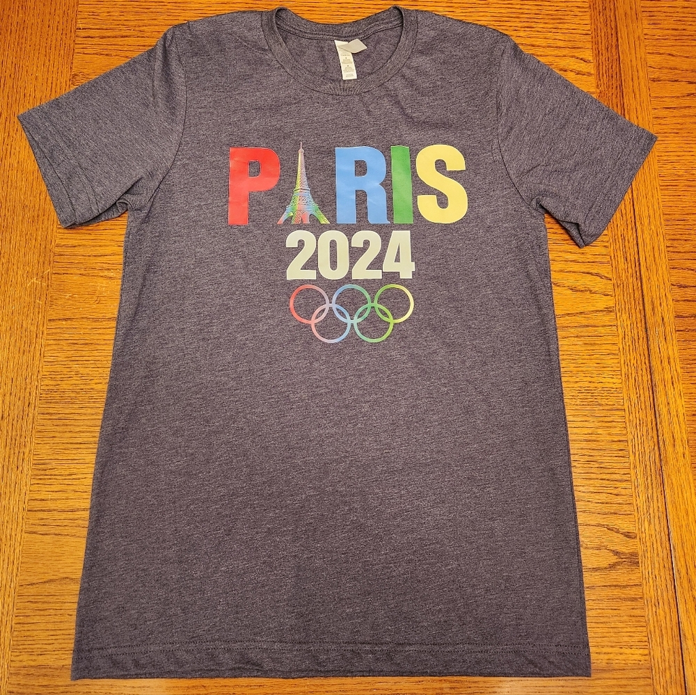 Gray Paris 2024 Olympics T-Shirt, Size M